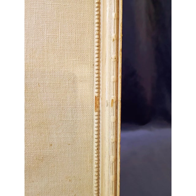 Vintage 1970s Framed Jacobean Crewel Embroidery Wall Art, Hand Stitched Wool on Linen Floral Needlework, Distressed Cream Shabby Chic Frame For Sale In Savannah - Image 6 of 7