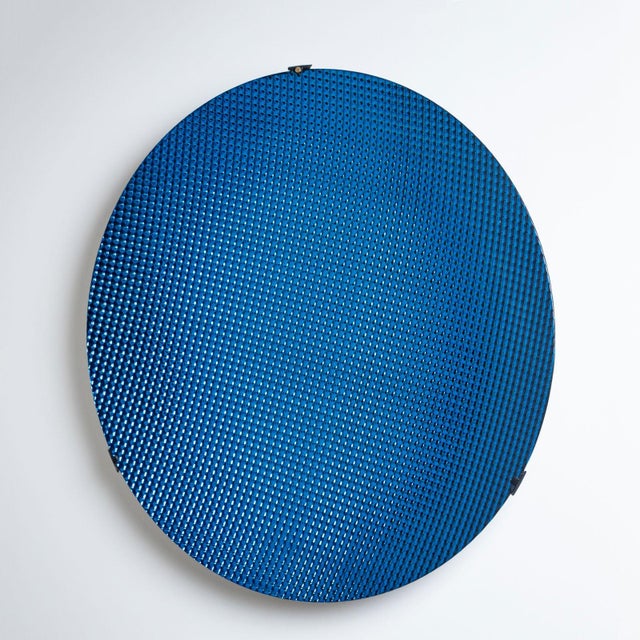 21st Century Large Concave Disc in Blue Glass by Roberto Giulio Rida, Italy For Sale - Image 10 of 18