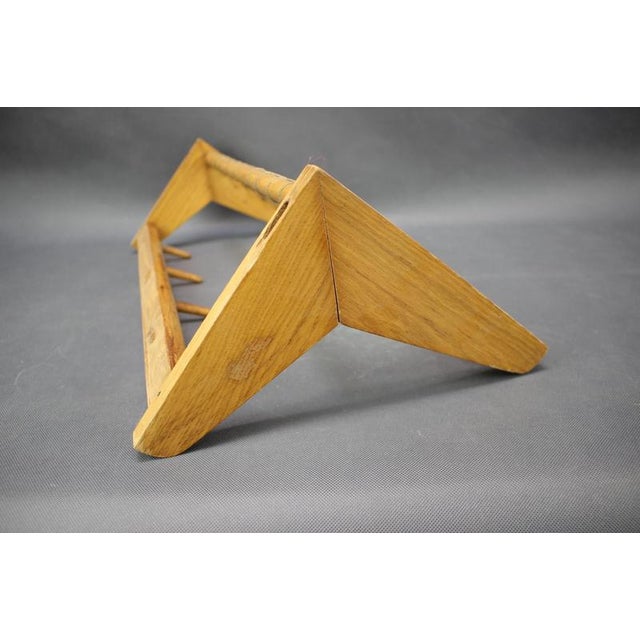 Mid-Century Wall Mounted Coat Rack and Shelf, Czechoslovakia, 1950s For Sale - Image 9 of 13