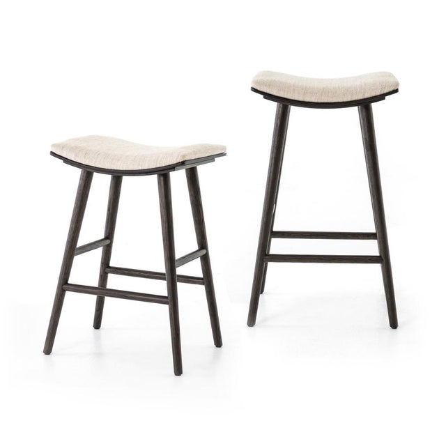 Four Hands Union Saddle Bar Stool, Light Carbon For Sale - Image 10 of 11