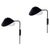 Black Mid-Century Modern Black Anthony Wall Lamps by Serge Mouille, Set of 2 For Sale - Image 8 of 8