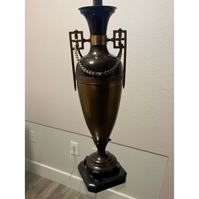 Speer Vintage Speer Collectibles 1919 Neoclassical Trophy Urn Table Lamp, Brass/Bronze. For Sale - Image 4 of 11