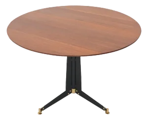 Vintage Table with Round Top and Central Leg, 1950s