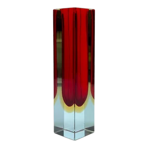1970s Sommerso Square Glass Vase Attributed to Alessandro Mandruzzato