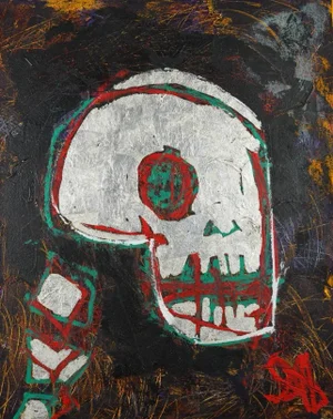White Gold Mortality. Neo Expressionist Painting by Sax Berlin