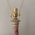 Traditional Vintage Mid-Century Tall Ceramic Pink Floral Toile Pattern Lamp W/ Gold Accents For Sale - Image 3 of 10
