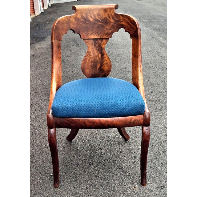American Empire Boston Mahogany Girandole Chair, Circa 1860s For Sale - Image 9 of 12