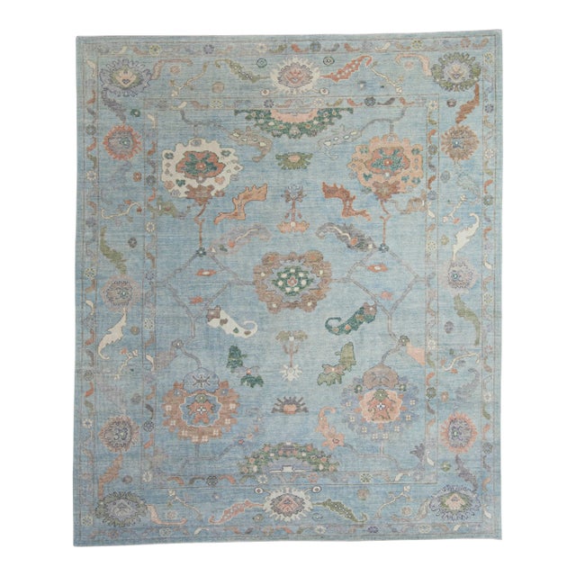 Turkish Oushak Rug 8'8" x 10'2" #20406 For Sale