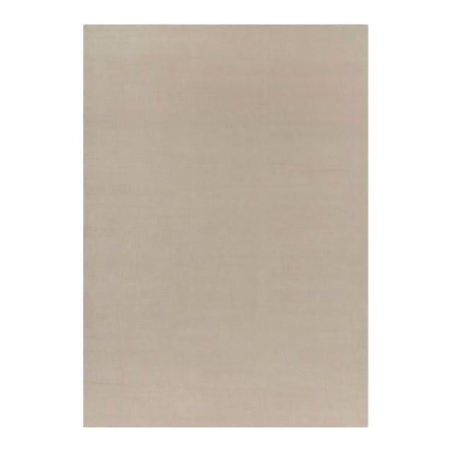 Rug & Kilim’s Oversized Contemporary Textural Solid Rug in Cream and White Tones - 12x17 For Sale
