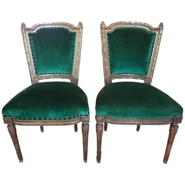 Pair of Mid 19th Century Louis XVI Style Giltwood Side Chairs For Sale - Image 10 of 10