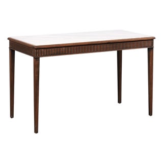 Vintage French Console w/Honed Marble Top For Sale