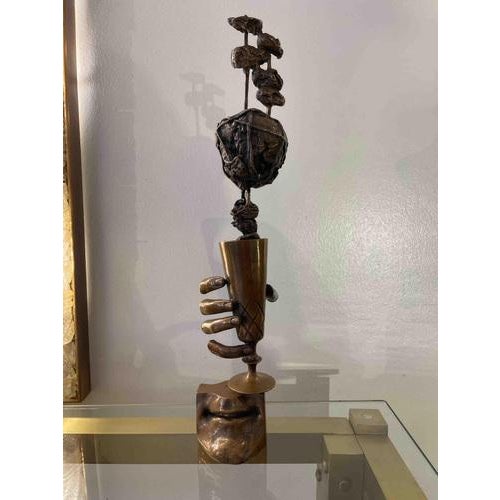 Bronze sculpture by Novello Finotti from the 1980s entitled 'Cin cin cin con i fichi'. A truly one-of-a-kind sculpture for...