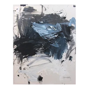 Contemporary Abstract Acrylic / Mixed Media on Canvas Painting “There's a Storm Front Coming” by Daniela Schweinsberg