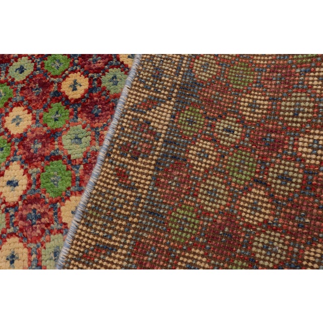 Shabby Chic Balochi Red/Beige Wool Rug - 4'0''x5'11'' For Sale - Image 9 of 11