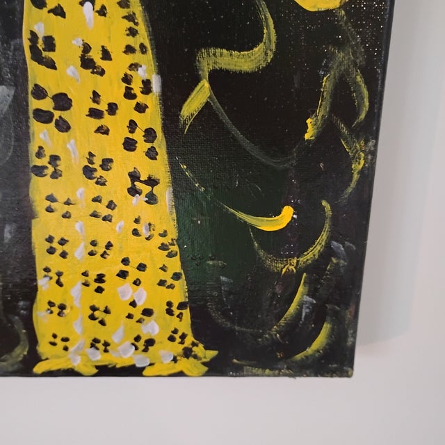 Folk Art Original Mary L Proctor Painting Titled "It May Seem Dark at Tines" For Sale - Image 3 of 9
