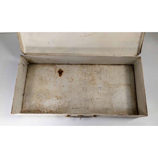 20th Century White Painted Metal First Aid Kit Box With Red Cross For Sale - Image 9 of 11