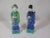Royal Blue Vintage Chinese Hand Painted Figurines - Set of 2 For Sale - Image 8 of 8