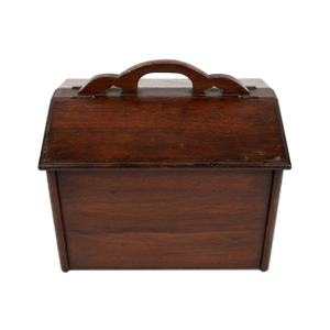 Late 19th Century Dark Wood Carpenter’s Toolbox With Curved Handle