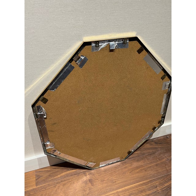 1970s 1970’s Mid Century Modern Octagonal Oversized Wall Mirror For Sale - Image 5 of 7