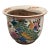 Vintage Chinoiserie Ceramic Peacock and Peony Fishbowl Jardinier Vase For Sale
