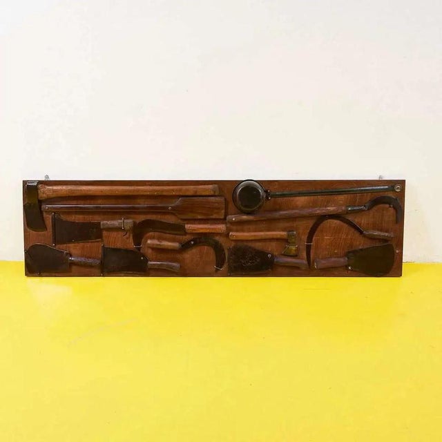 Wood Decorative Panel of Craft Tools For Sale - Image 7 of 7
