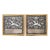 Pair of Framed Chinese Embroidered Ninth Rank Badges Qing Dynasty For Sale