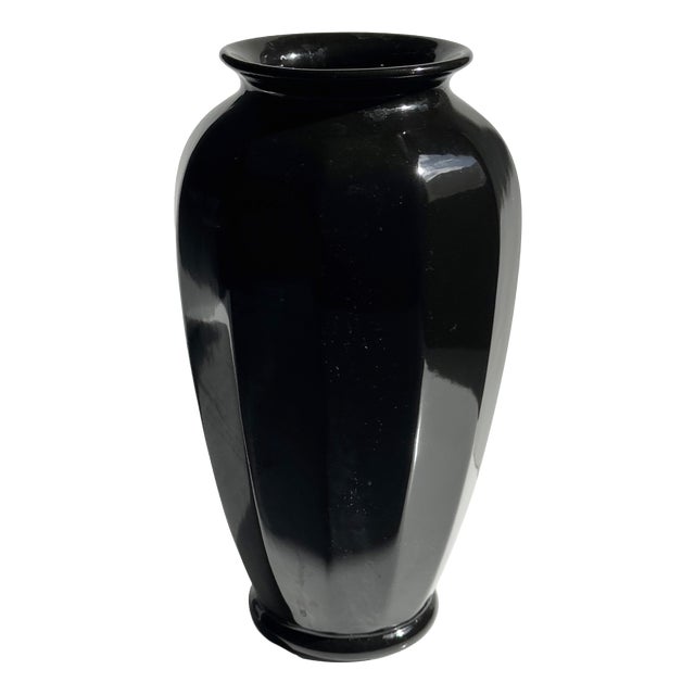 Art Deco Revival Ceramic Vase, 1980s For Sale