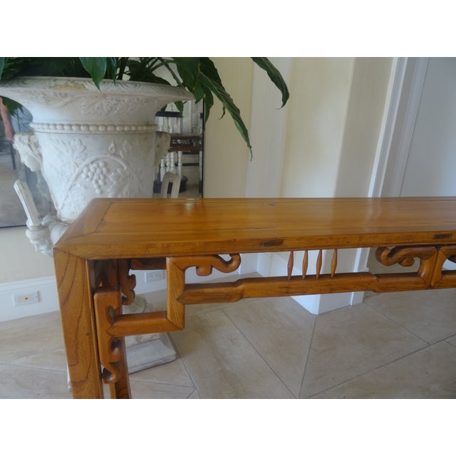 Chinese Antique Chinese Ming Style Narrow Console Sofa Table For Sale - Image 3 of 12