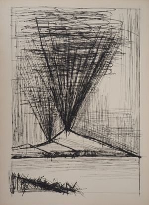 Bernard Buffet, L'éruption du Vésuve, Etching