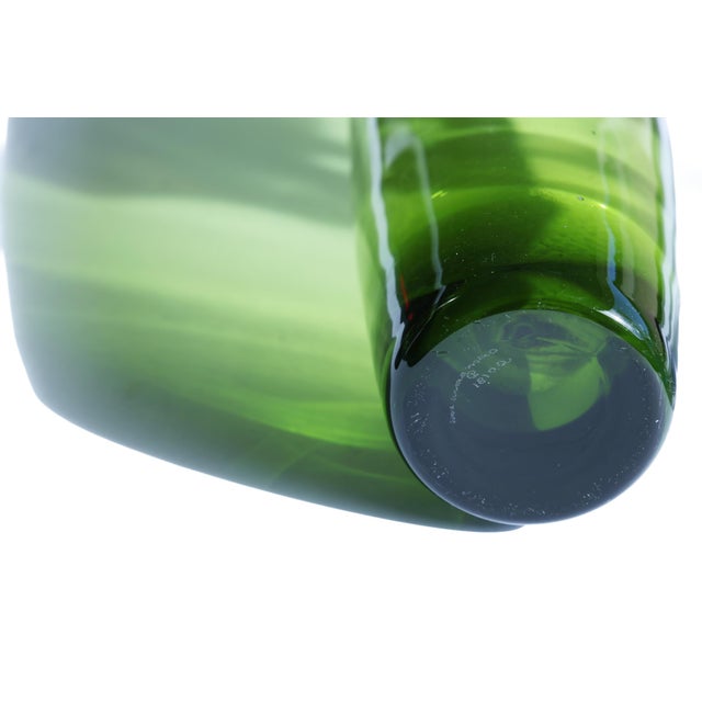 Mid-Century Modern Holmegaard Green Vase Per Lutken 18122 For Sale - Image 3 of 3