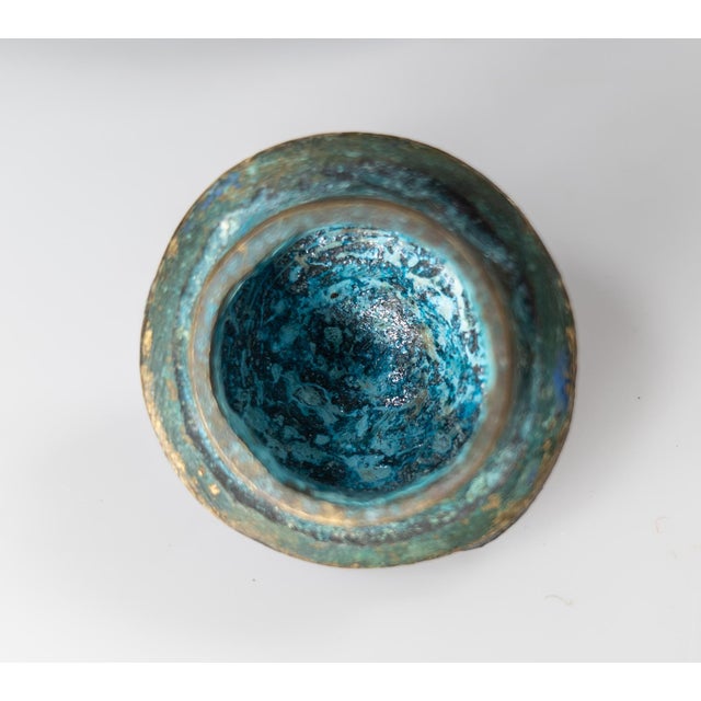20th Century Hellenistic Greek or Roman Style Verdigris Bronze Oil Lamp For Sale - Image 12 of 18