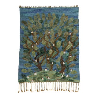 Signed Vintage Swedish Scandinavian Tapestry Rug - 03'00 X 03'09 For Sale