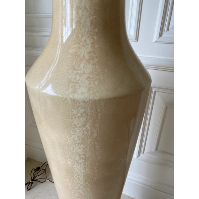 Vintage 1980’s Faux Goatskin / Parchment Floor Lamp For Sale In Los Angeles - Image 6 of 11
