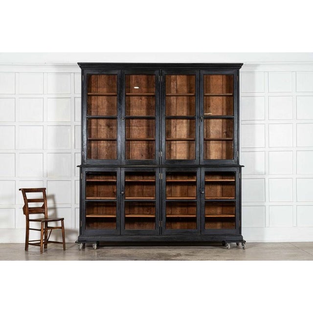 Large English Ebonised Glazed Pine Dresser, 19th Century For Sale - Image 4 of 15