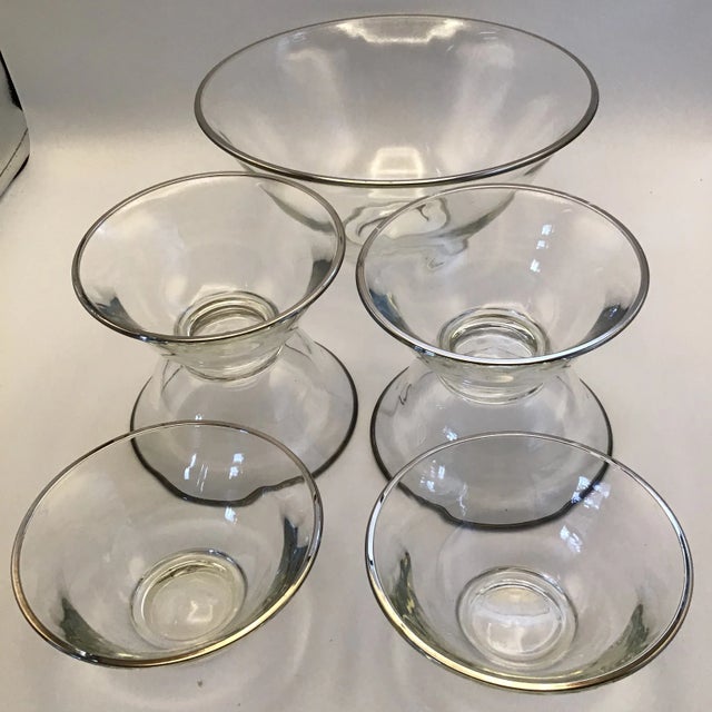 Platinum Rim Noritake Salad Bowl Set- Set of 7 For Sale - Image 13 of 13