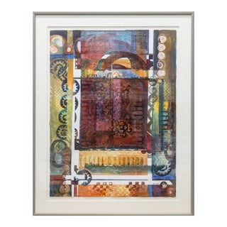 Fran Levin - Untitled (Abstract Window), C. 1980s Signed Modernist Watercolor For Sale