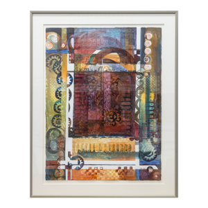 Fran Levin - Untitled (Abstract Window), C. 1980s Signed Modernist Watercolor