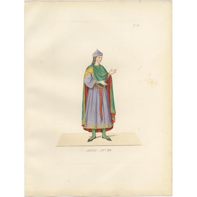 Mid 19th Century Paul Mercuri, Medieval Knights, Clergy & Nobles, 1845, Lithograph, Set of 10 For Sale - Image 5 of 14