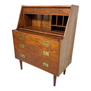 C. 1960s Anglo-Indian Danish Modern Style Secretary Desk / Vanity by Hayat For Sale