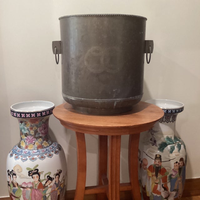 Mid 20th Century Large Chinese Bucket With Handles and Unrestored Patina For Sale - Image 12 of 12
