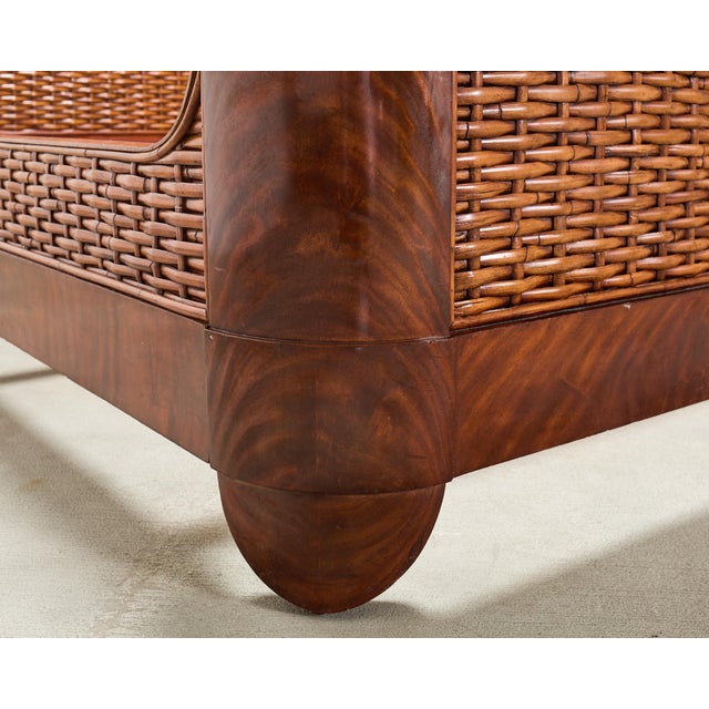 Ralph Lauren Villa America Mahogany Rattan Gondola Sleigh Bed For Sale - Image 15 of 18
