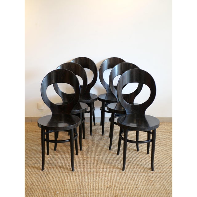 Vintage Mouette Model Chairs from Baumann, 1950s, Set of 6 For Sale - Image 3 of 14