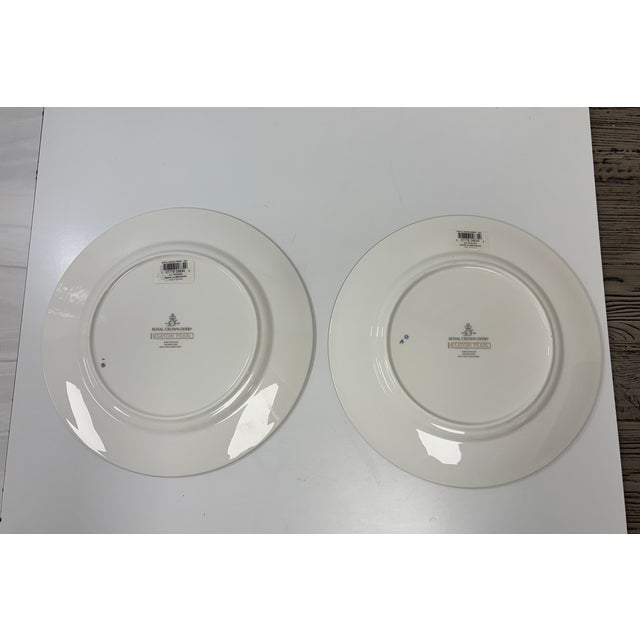 Ceramic Royal Crown Derby Satori Pearl Dinner Plates - a Pair For Sale - Image 7 of 9