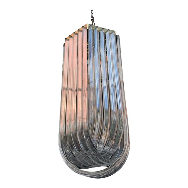 Large 1970's Lucite Ribbon Light For Sale