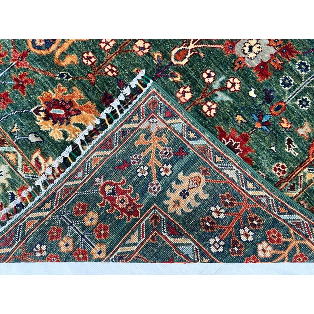 Green Persian Oushak Hand-Knotted Wool Rug - 4'11" X 6'10" For Sale - Image 10 of 10