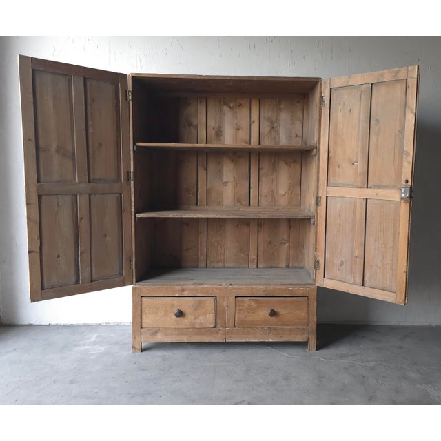 19th Century Large Scale 19th Century Antique English Pine Cabinet For Sale - Image 5 of 14