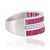 Not Yet Made - Made To Order Art Deco Baguette Cut 3.16 Ct Ruby & Diamond Wide Anniversary Band Ring, Size 7 For Sale - Image 5 of 14