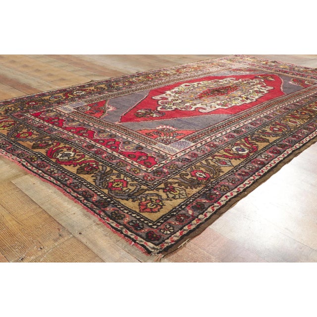 Textile Vintage Turkish Oushak Rug - 04'07 X 08'07 For Sale - Image 7 of 10