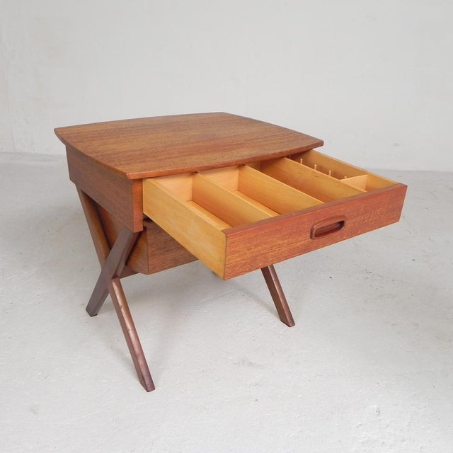 This “Voorburg” model was produced in the 1960s by the Belgian manufacturer O.M.F. (Omer Lefèvre Meubelfabriek) and is...