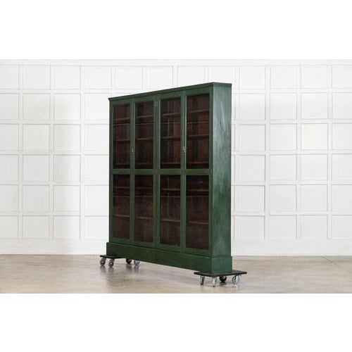 Late 19th Century Large 19th Century English Mahogany Glazed Bookcase, 1890s For Sale - Image 5 of 16